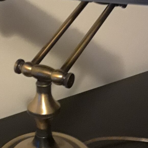 Vintage Brass Banker's Desk Lamp - Picture 6 of 12